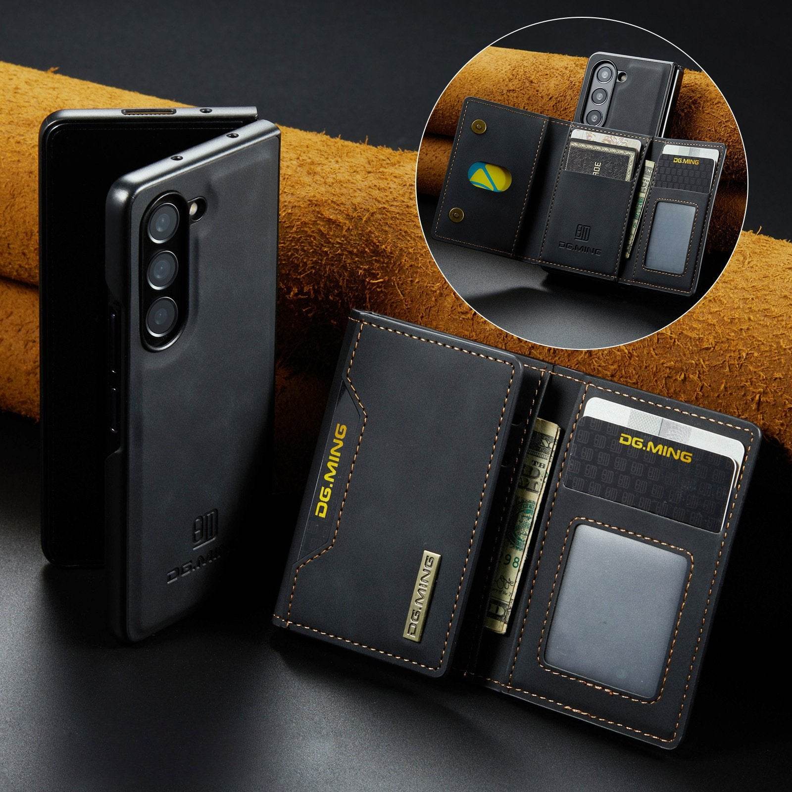 Galaxy Z Fold Series Versatile Magnetic Leather Wallet Case