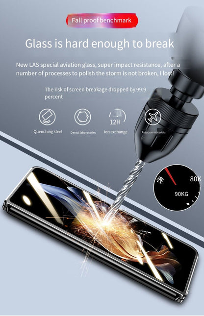 Samsung Galaxy Z  Fold4 Magnetic Double-Sided Protection Tempered Glass Aluminum Frame Phone Case