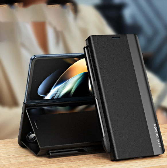 Luxury Electroplated Leather Magnetic Phone Case for Z Fold Series